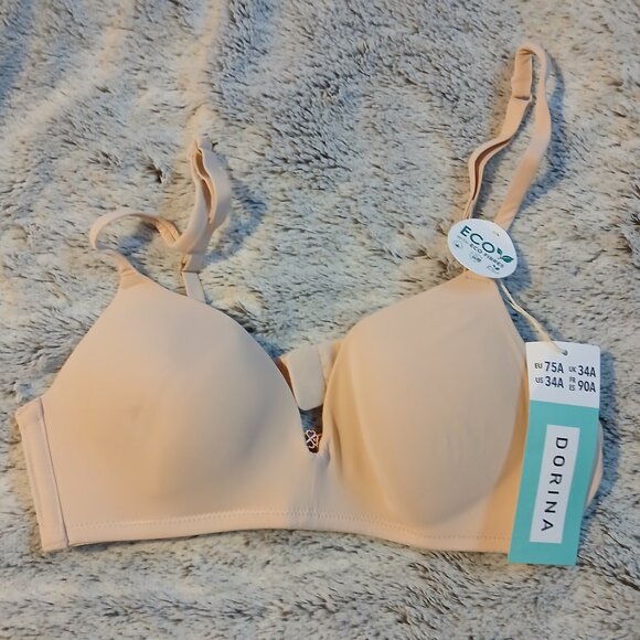 Dorina Other - Dorina Revive Women's Recycled Nylon Blend Seamless Beige Bra SZ 34A